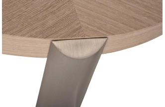 Журнальный стол 58DB-21004, 100x100x35, МДФ, шпон, светло-коричневый / серебристый