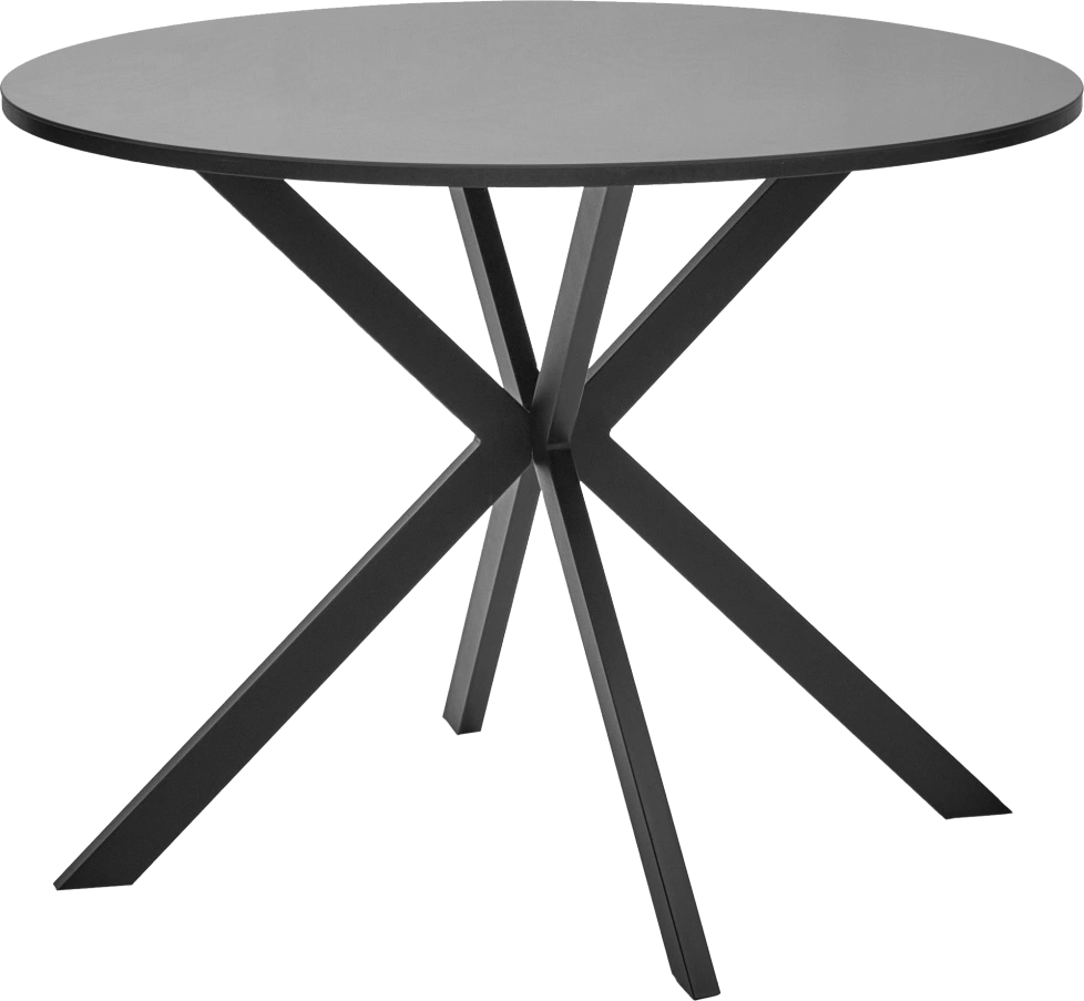 Кухонный стол Вега D100, Черный, стекло, черный каркас