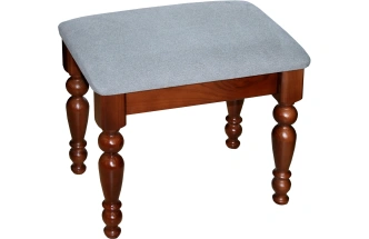 Банкетка №11, массив сосны, орех темный / велюр серый