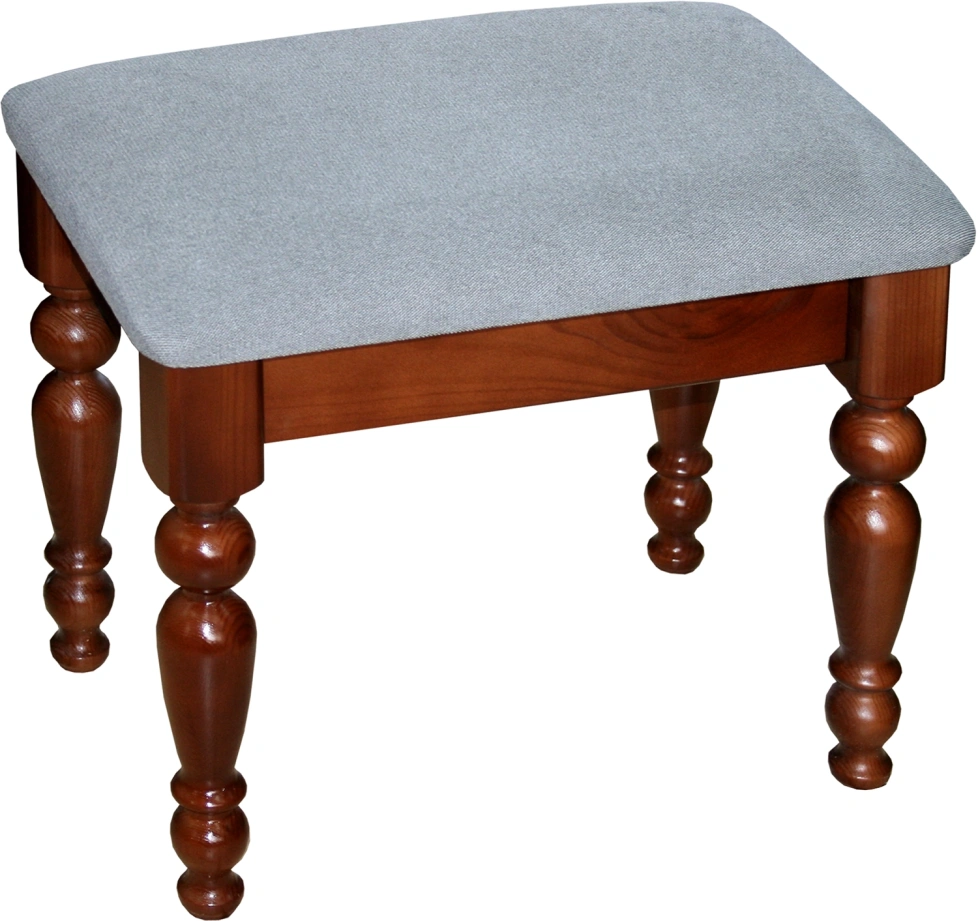 Банкетка №11, массив сосны, орех темный / велюр серый