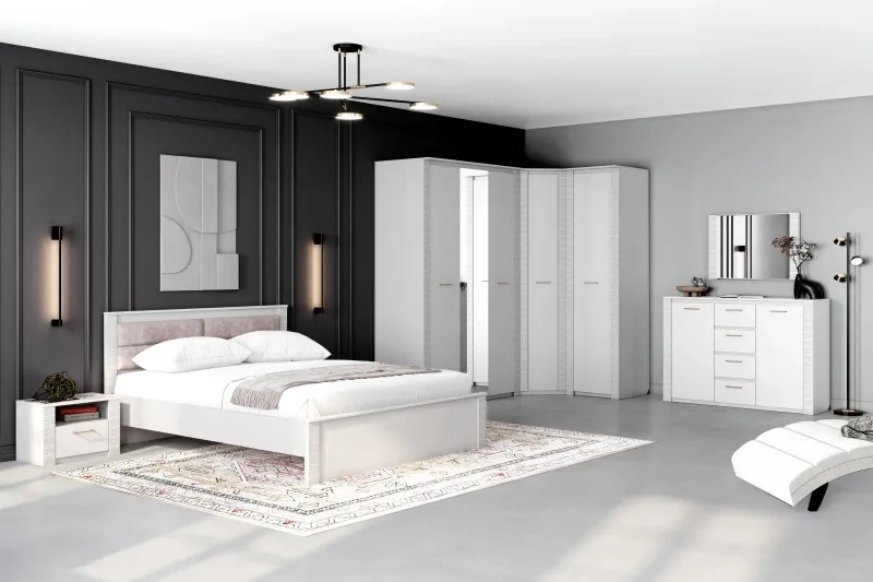 Шкаф угловой Элана, 90x90x218.5, распашной для одежды, персидский жемчуг