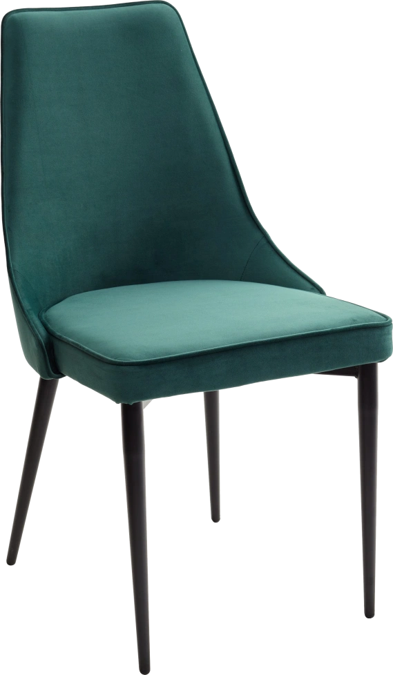 Стул Nepal-P, мягкий, зеленый #19, велюр, черный каркас
