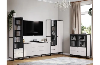 Тумба Нора, с полками и двумя ящиками, персидский жемчуг