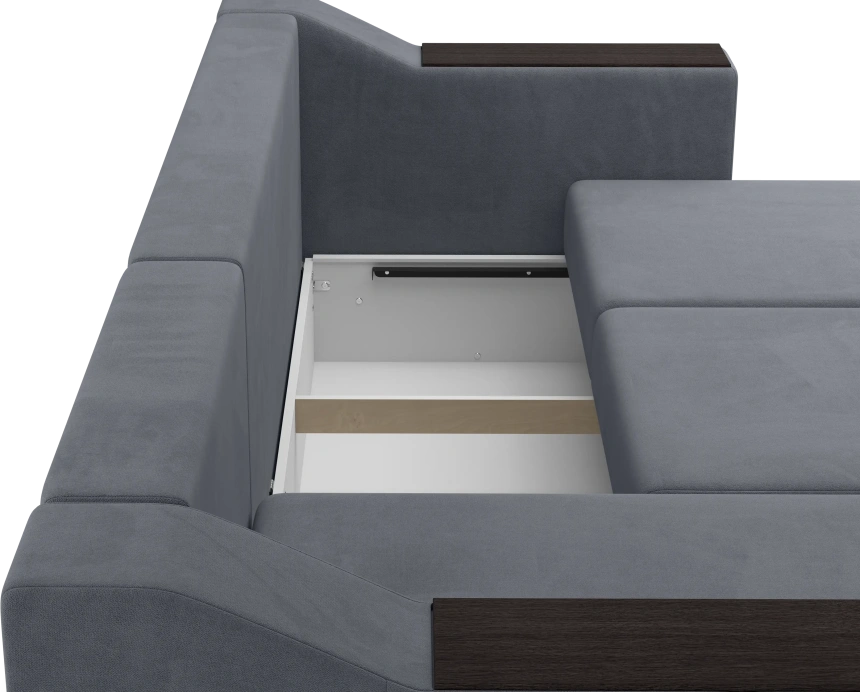 Диван угловой Невада, модель 020, комплектация 2, Omega 32 (темно-серый)