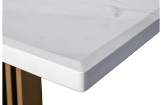 Обеденный стол 30F-14780, МДФ, белый / золото