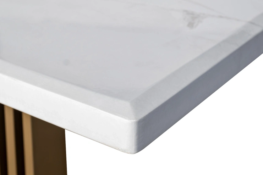 Обеденный стол 30F-14780, МДФ, белый / золото