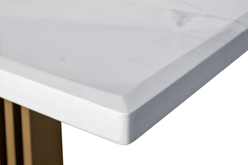 Обеденный стол 30F-14780, МДФ, белый / золото