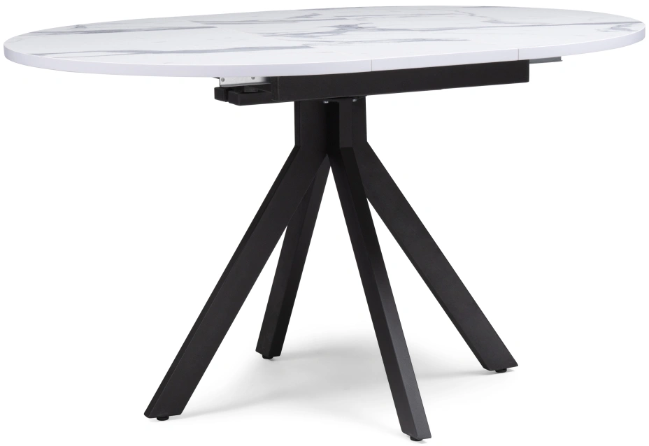 Кухонный стол Бетина 100(130), мрамор белый / черный