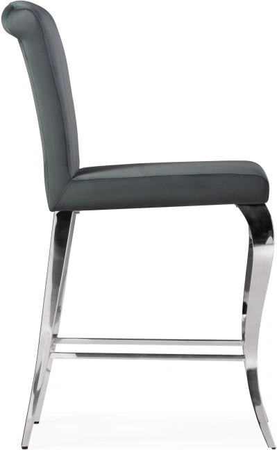 Полубарный стул Joan, темно-серый / хром