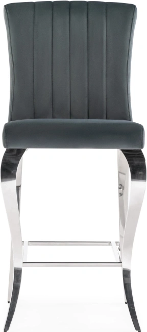 Полубарный стул Joan, темно-серый / хром