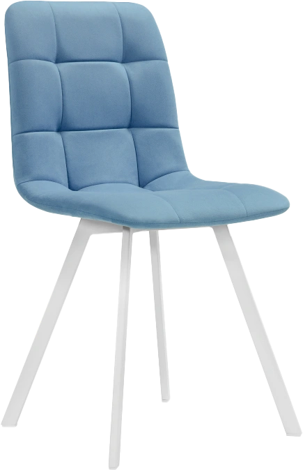 Стул Чилли, на металлокаркасе, белый / голубой