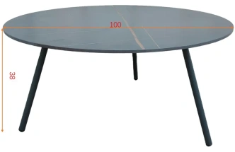 Стол кофейный уличный Embrace, d100*38, черный