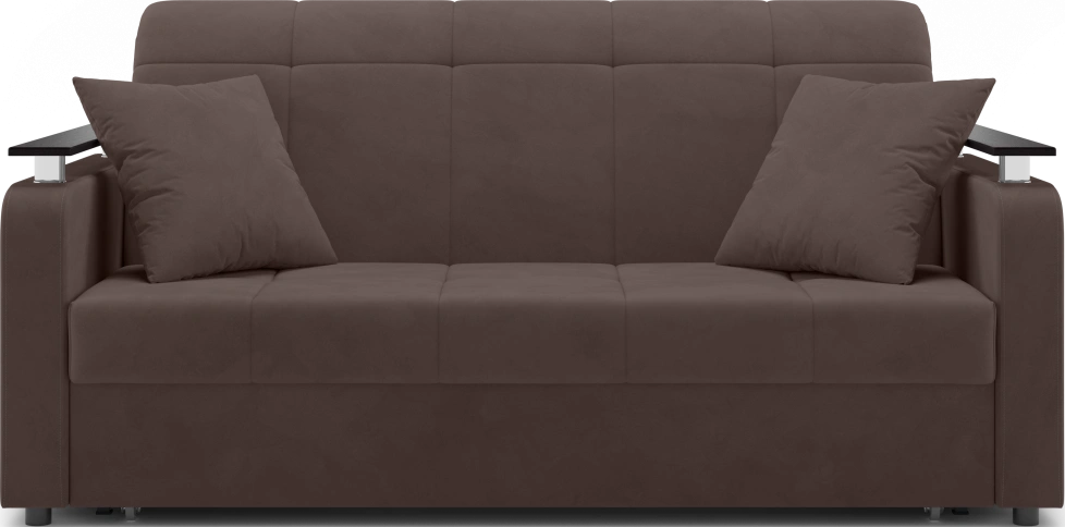 Диван прямой Франческо 160, модель 064, Velutto 23 (коричневый) / венге