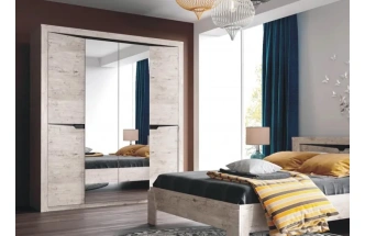 Шкаф двухдверный Соренто, распашной для одежды, дуб бонифаций