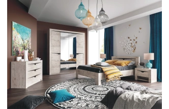 Шкаф двухдверный Соренто, распашной для одежды, дуб бонифаций