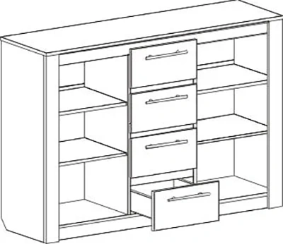Комод 1395 Элана, большой, дуб сонома