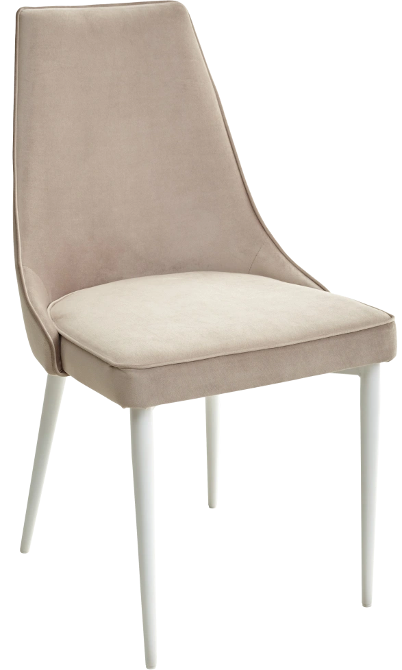 Стул Nepal-P, мягкий, латте #25, велюр, белый каркас