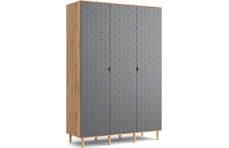 Шкаф в спальню Денвер, трехдверный, дуб вотан / графит