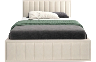 Кровать Женева 160, двуспальная, мягкая, мора бежевый