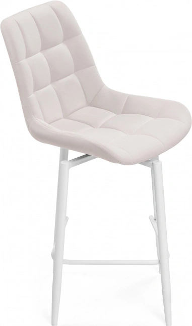Барный стул Алст К, крутящийся, молочный / белый