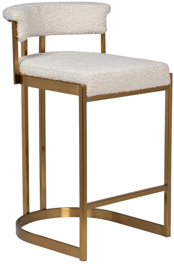 Барный стул GY-08216, букле, бежевый / матовое золото