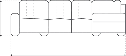Диван модульный п-образный София 2, цвет MONAKO-A 15, MONAKO-A 14, с задней тканью
